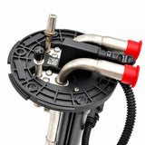 Close-up of the 2512842C2 top flange detailing the fuel line ports and QR code label.