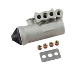 BX277486N D-2 air brake compressor governor valve assembly with mounting gasket and fittings, right angle view.