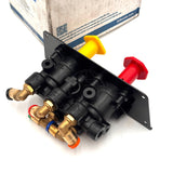 Reversed rear view of the 801631 dashboard module, emphasizing the complex air distribution layout and heavy-duty brass elbow fittings.
