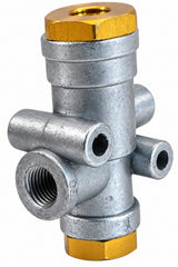 Close-up view of the K028994 truck air brake valve component, showcasing mounting holes, threaded ports, and durable zinc-die cast housing.