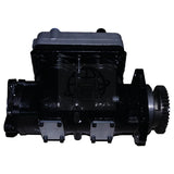 Side profile view of the K023906 twin-cylinder compressor, displaying the main body structure and access plates.