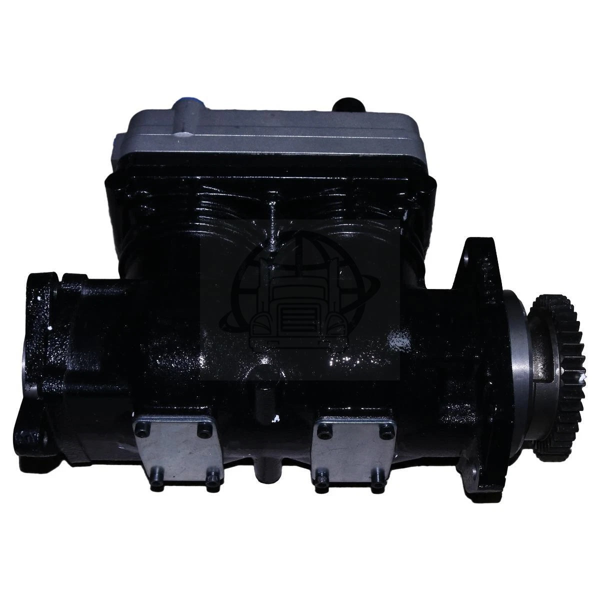 Side profile view of the 304-2693 twin-cylinder compressor, displaying the main body structure and access plates.