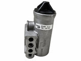 Bendix 275491 D-2 air brake governor valve, rated for 100 / 120 PSI, shown standing vertically with its mounting ports and black adjustment cap clearly visible. Code: 8167476.