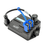 Side-angle view of the Haldex AL919339 assembly detailing the blue protective caps over the S1A and S1B sensor ports.