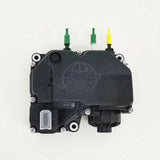 Front view of DEF Pump Module S17H0E0042 with color-coded green and yellow fluid line fittings.