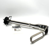 A reverse angled view of the 4097727C91 assembly highlighting the stainless steel lines and mounting flange structure.