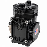Alternative back-angle view showing the black powder-coated body, USA flag decal, oil ports, and code 2502460C91 components.