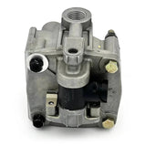 • Rear view of the Bendix traction relay valve detailing the electrical solenoid connector and code 2602215C91.