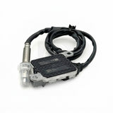 Bottom view of the 4326870RX nitrogen oxide sensor module, highlighting the durable textured backing plate, mounting eyelets, and wrapped wiring harness.