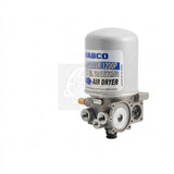 Side view of the WABCO System Saver 1200P Air Dryer, part number 85151939, showing the aluminum base and threaded ports.