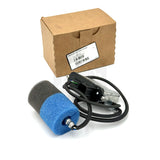 OEM Volvo / Mack particulate matter sensor kit distributed by Volvo Group, includes the main sensor module, connected wire harness with protective loom, and the probe end wrapped in dual-color foam padding. Replaces part number 23320447.