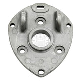 Top view of a metallic Bendix flange base plate, part number 745-236979N, highlighting its mounting holes and center sleeve.