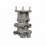 Front isometric view of a heavy-duty air brake foot valve, cross-referenced with OEM part number 3092987, showing the main body, mounting studs, and side air ports.