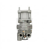 Rear view of the dual-circuit valve casting, compatible with part number 3092987, showcasing the upper guide pins and main structural housing.