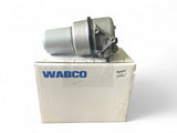 Side view of the WABCO air dryer unit (24432421) showcasing the mounting bracket section on top of the packaging.
