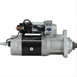 Full horizontal side view of the starter, showing the main cylinder dimensions, mounting flange design, and bendix drive gear position. Match part number: 22398219